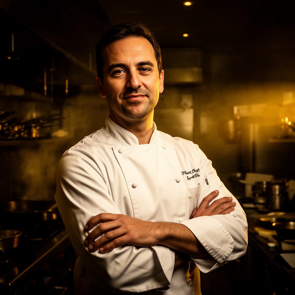 Chef Étienne Laurent in the kitchen