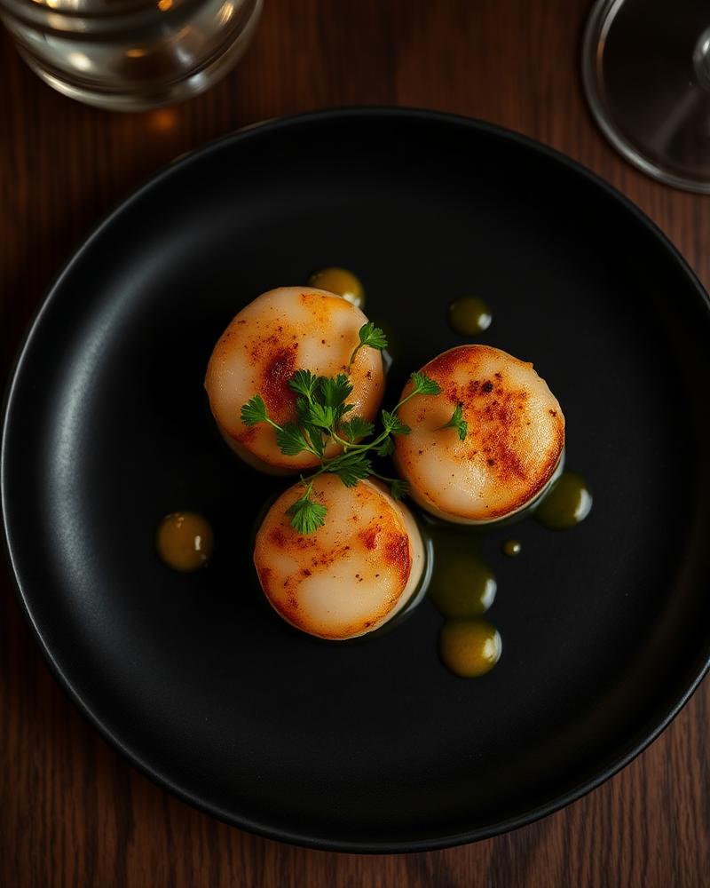 Seared scallops